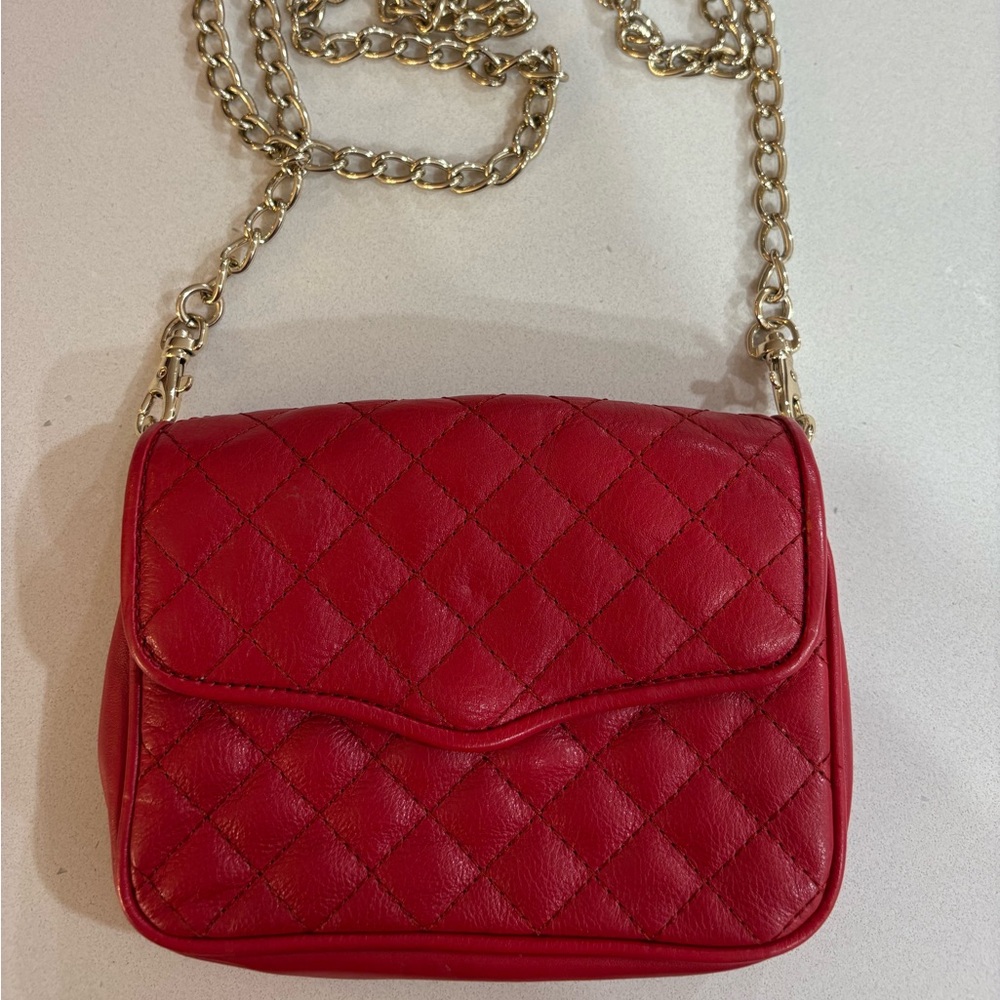 Rebecca Minkoff Red Quilted Chain Mini Purse